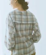 frosted twill check　セーラーカラープルオーバー