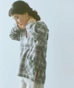 frosted twill check　セーラーカラープルオーバー