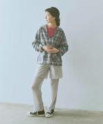 frosted twill check　セーラーカラープルオーバー
