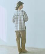 frosted twill check　セーラーカラープルオーバー