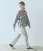 frosted twill check　セーラーカラープルオーバー