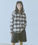 cotton viera tartan check　Vネックブラウス