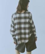 cotton viera tartan check　Vネックブラウス
