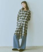 cotton viera tartan check　Vネックブラウス
