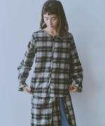 cotton viera tartan check　Vネックブラウス