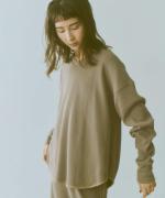 organic waffle  Vネック2wayプルオーバー