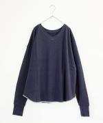 organic waffle  Vネック2wayプルオーバー