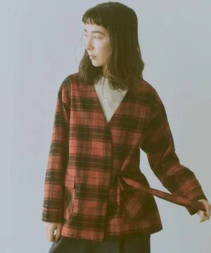 cotton viera tartan check ガウンジャケット
