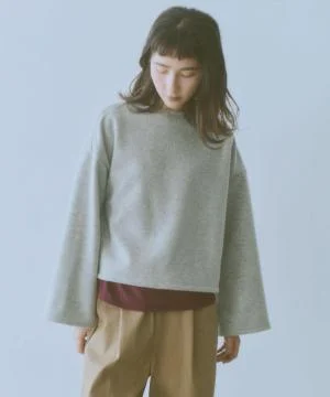 wonderool pile ワイドスリーブプルオーバー