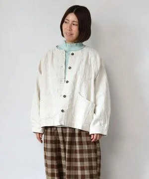 グレンチェックデニムジャガード　ジャケット
